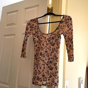 Free People Intimately Sheer Nude Floral Top